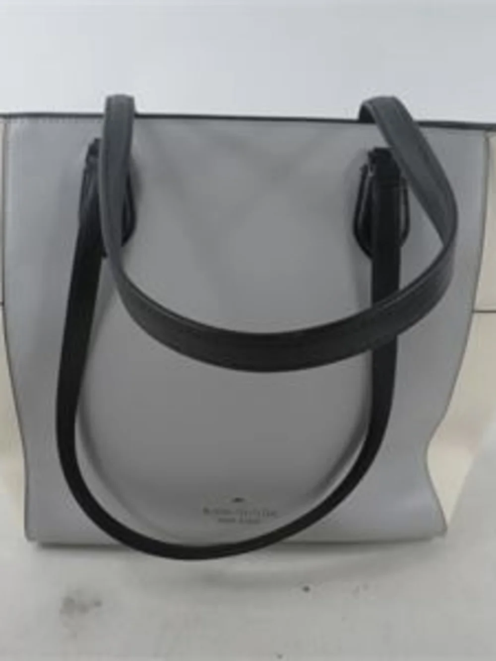 Kate Spade New York Madison Saffiano Leather Laptop Tote – Platinum Grey/Cream